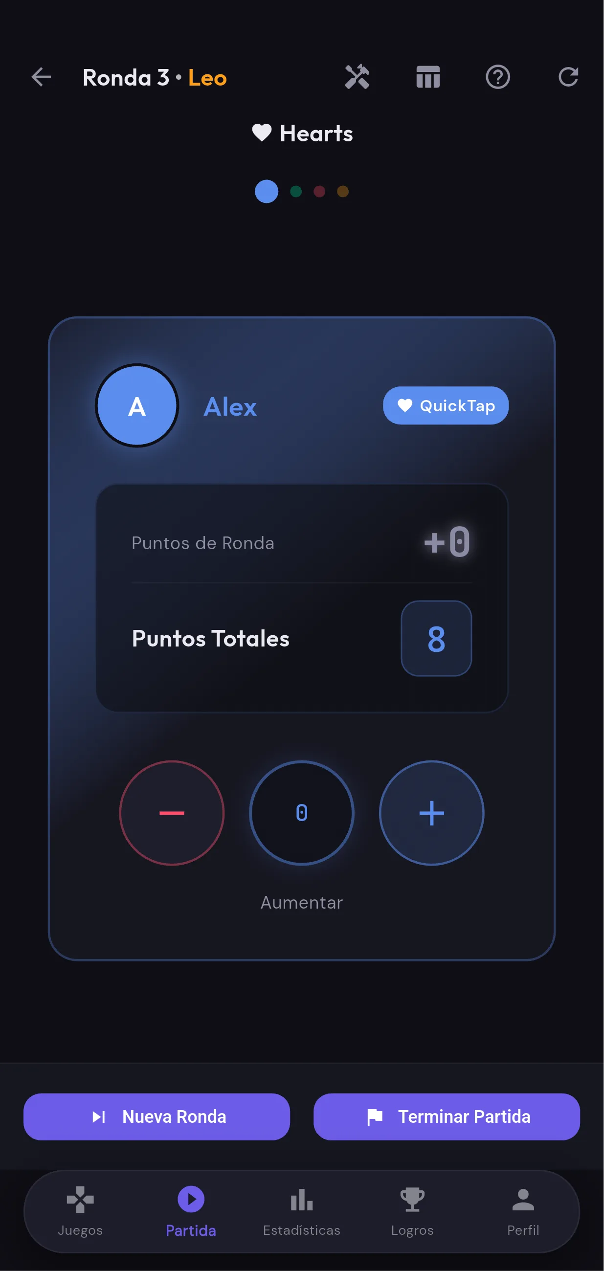 El Contador de Puntos con QuickTap