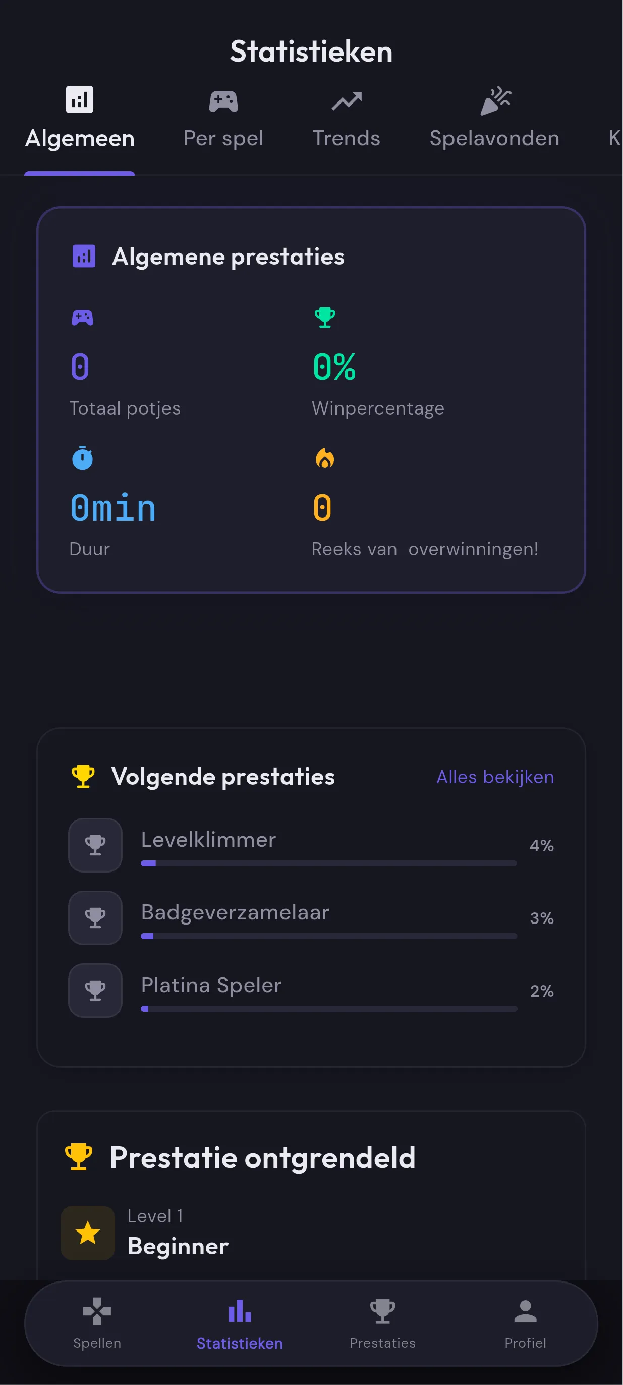 Statistieken & Achievements