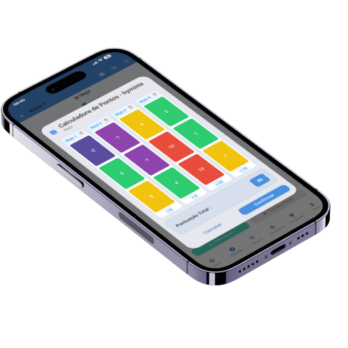 Captura de tela da grade de pontuação visual para Skyjo no aplicativo Scorio.