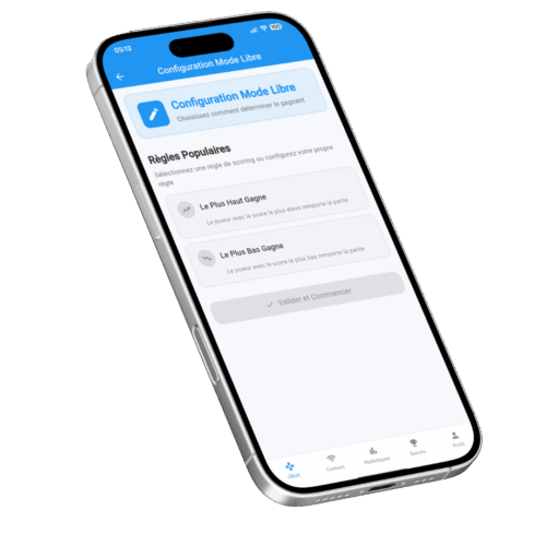 Capture d'écran du compteur de score universel (Mode Libre) de l'application Scorio.