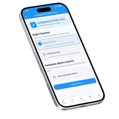 Screenshot del contatore di punti universale (Modalità Libera) dell'app Scorio.